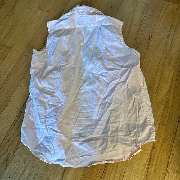 Ralph Lauren Sport XS Pink Sleeveless Button Down Collared Blouse Top Preppy - Picture 8 of 12